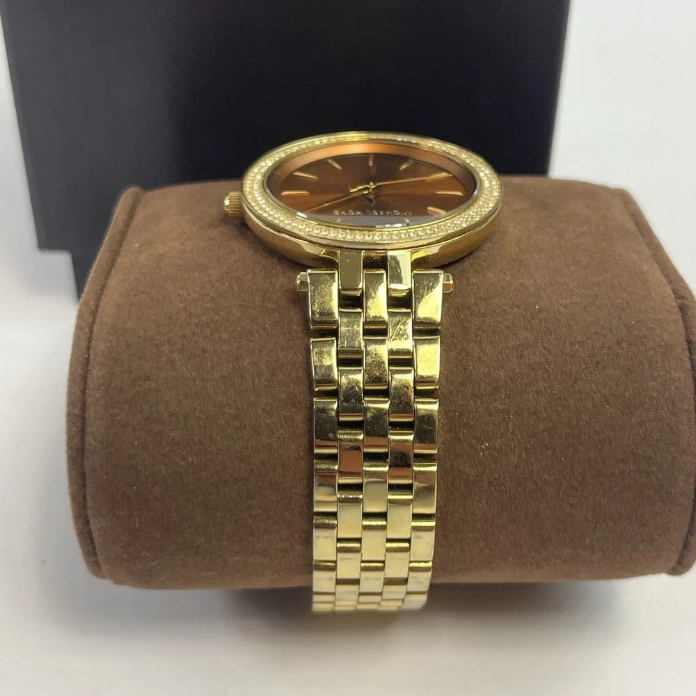 Michael Kors MK3408 Darci Mini Brown Dial Gold Tone Women's Watch w/ Box